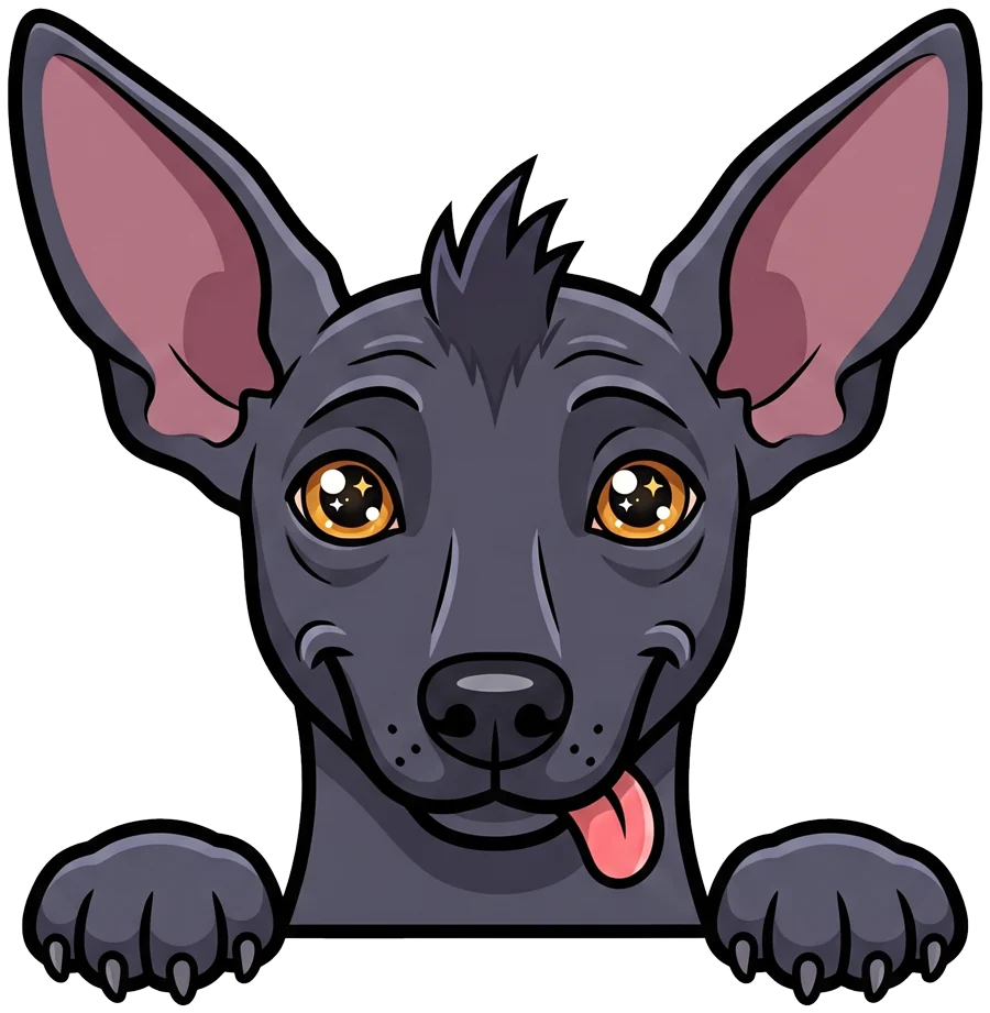 Pikapik, le chien mascotte, qui passe la tête par-dessus le bord